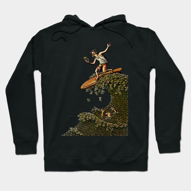 Surfing on a Wave of Money Hoodie by Lisa Haney